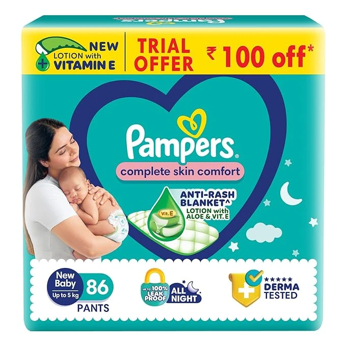 Pampers Diaper, New Born, Extra Small Size Baby Diapers (NB,XS) 86 Count