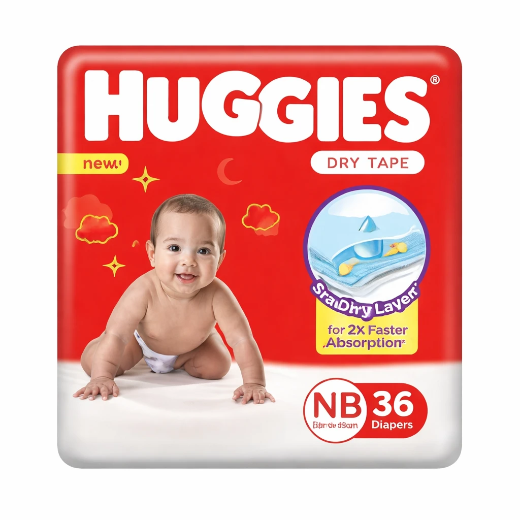 Huggies Dry Tape Newborn NB 36 Pants - (NB/XS)
