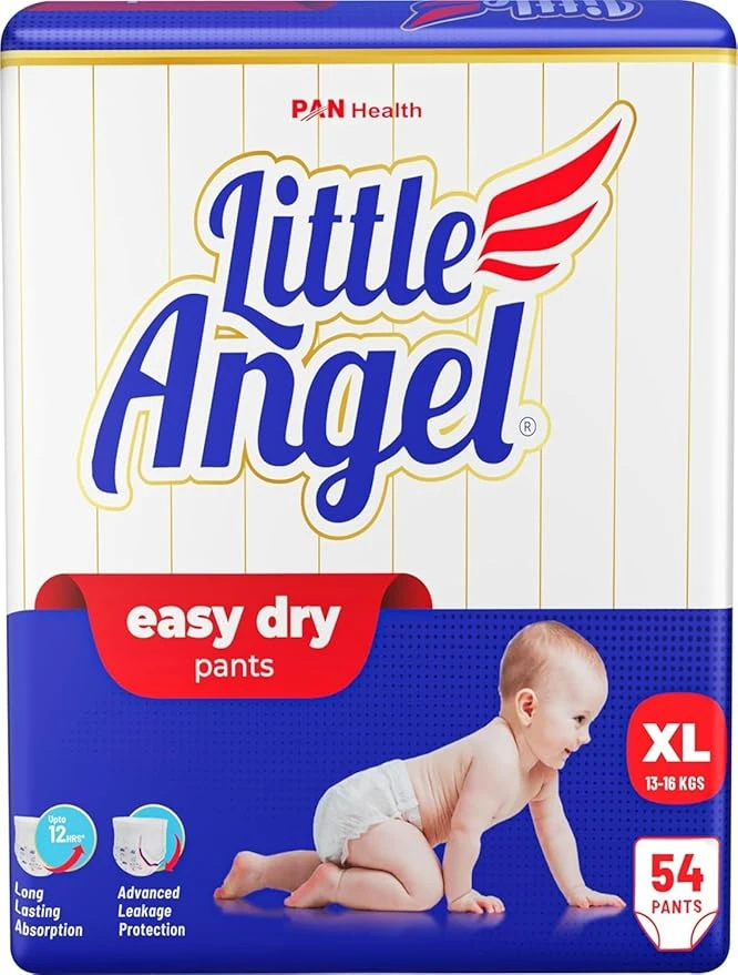 Little Angel Baby Easy Dry Diaper Pants (XL) Size 54 Count, 7-12 Kgs