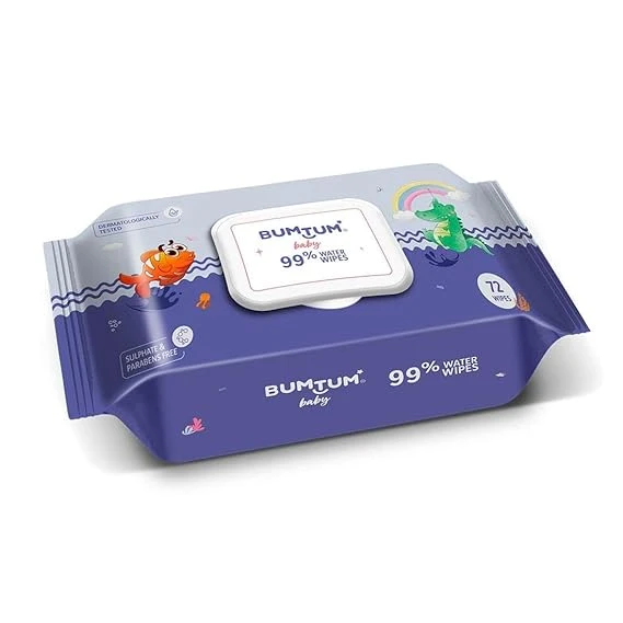 Bumtum Baby Gentle 99% Pure Water Soft Moisturizing Wet Wipes 72 wipes