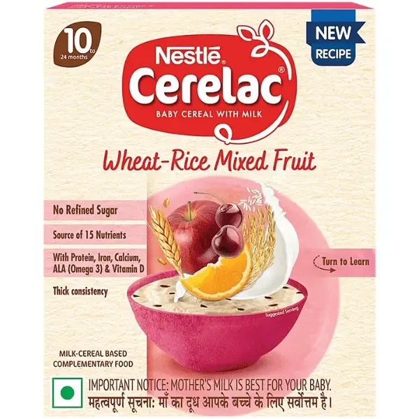 nestle cerelac wheat-rice mixed fruit 300 gm (10 to 24 months)