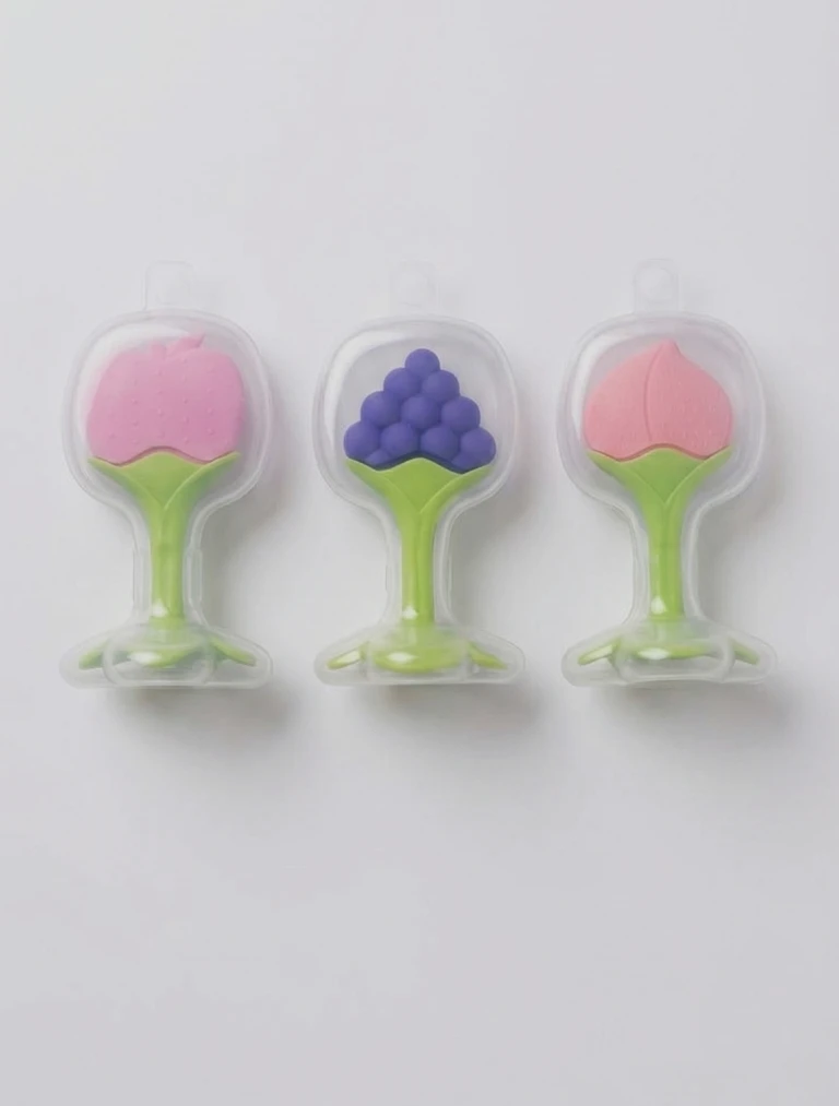 BabyGo Teething Baby Chew Toys | BPA-Free Soft Silicone Teether pack of 3