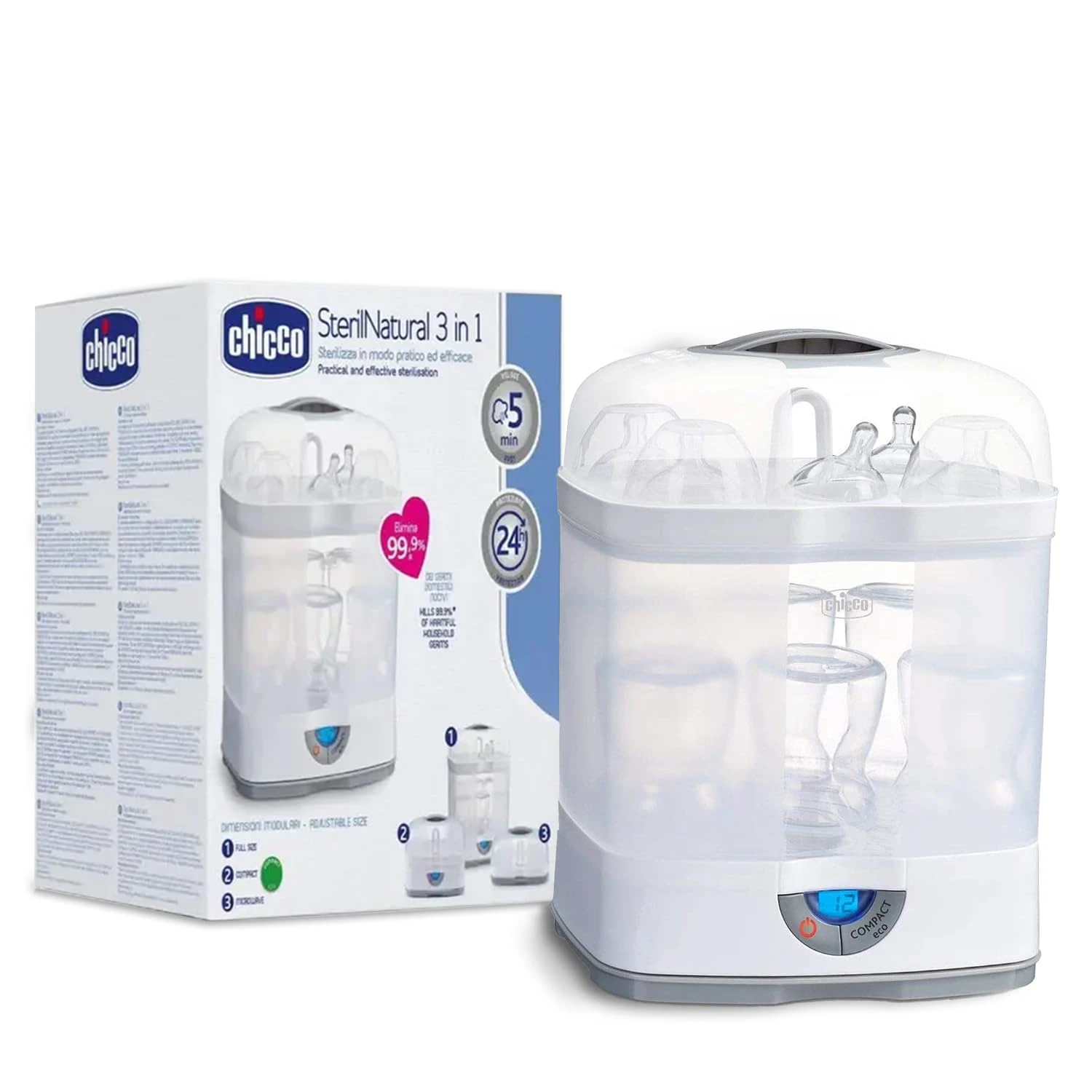 Philips Avent Sterilizer I No.1 Brand Recommended by Moms Worldwide | Kills 99.9%* Germs in 10 mins Cycle with Natural Steam Sterilization I Stays Sterile Upto 24hrs* | SCF291/00