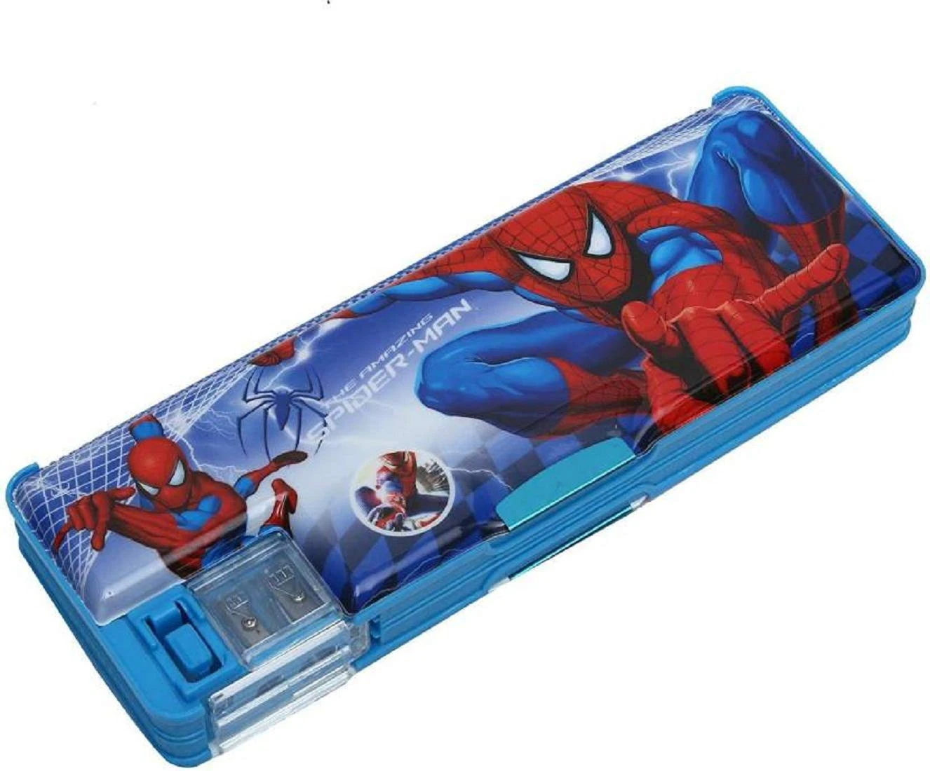 Multipurpose Spiderman Pencil Geometry Box with Dual Sharpener for Girls and Boy tin