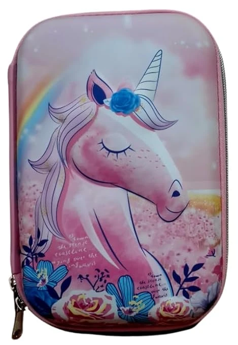 Large Capacity Pencil Case with Compartments|Jumbo Pencil Box pink