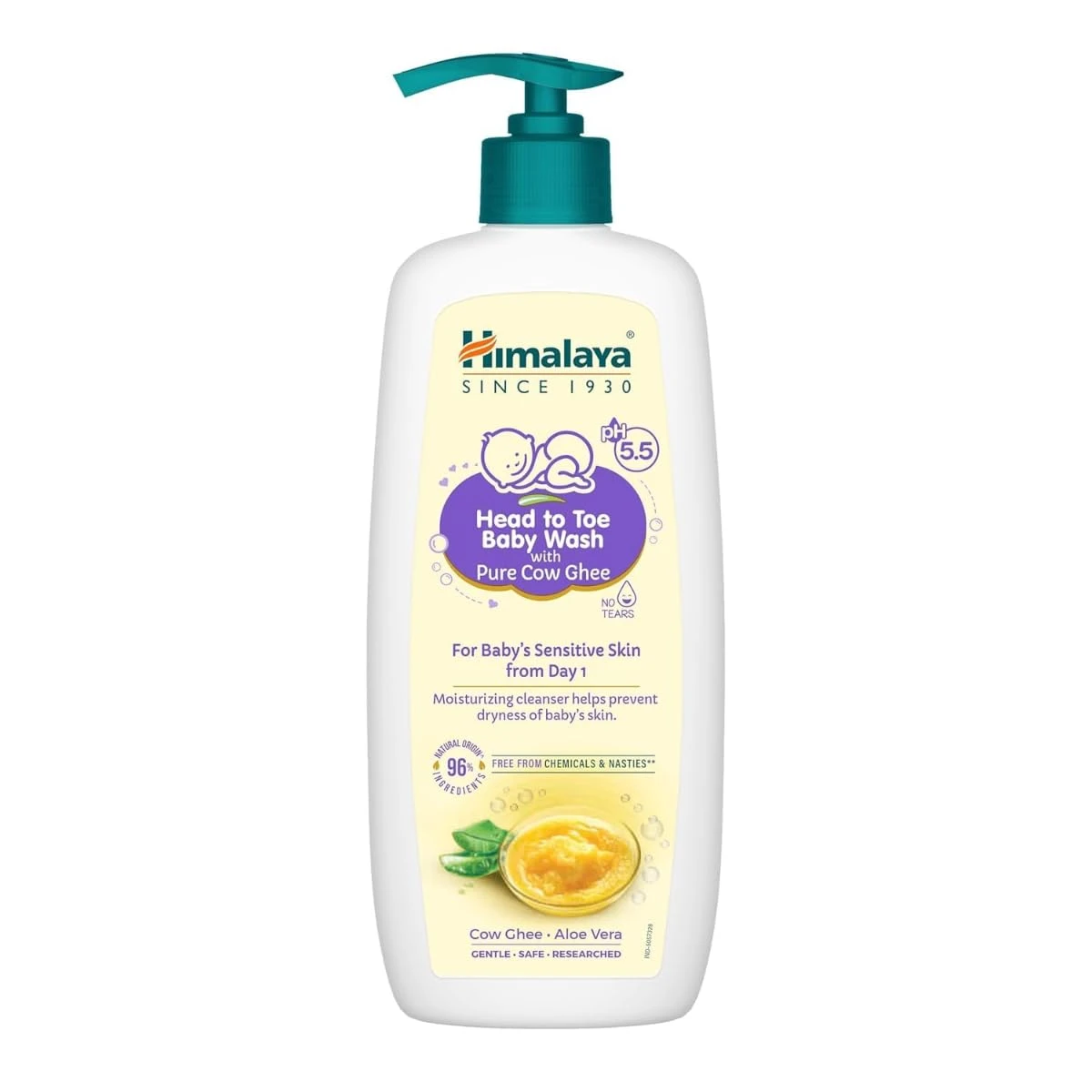 Himalaya Head To Toe Baby Wash With Pure Cow Ghee 400Ml|Ph5.5|