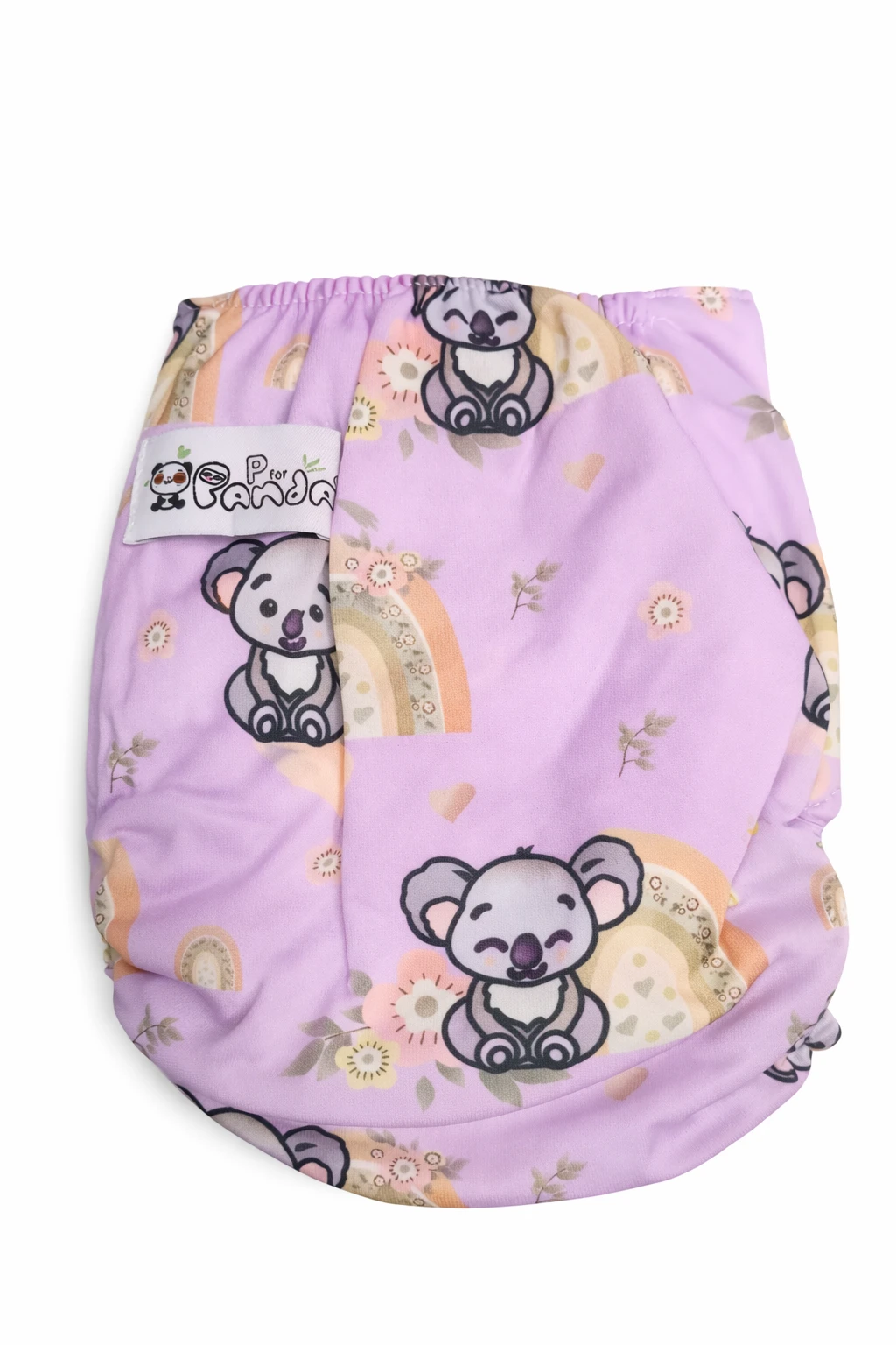 P for Panda Reusable button diaper pants Purple S