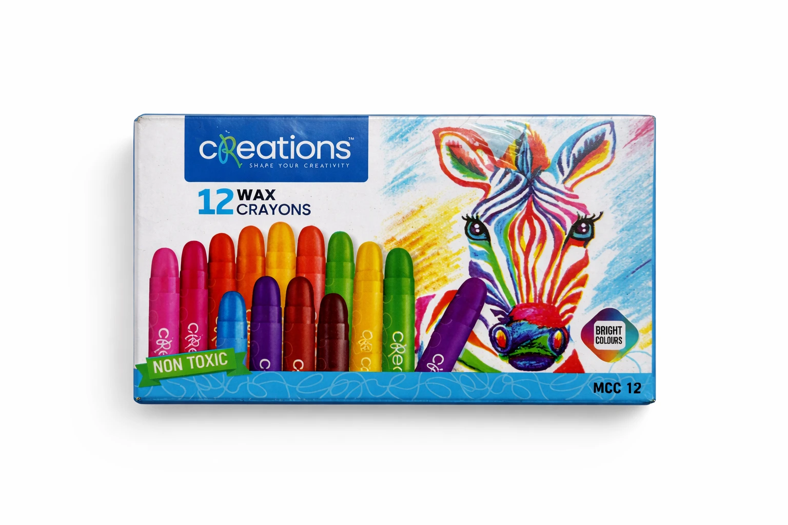 Creations 12 Wax Crayons Set – Bright Colours, Non-Toxic & Smooth Coloring for Kids