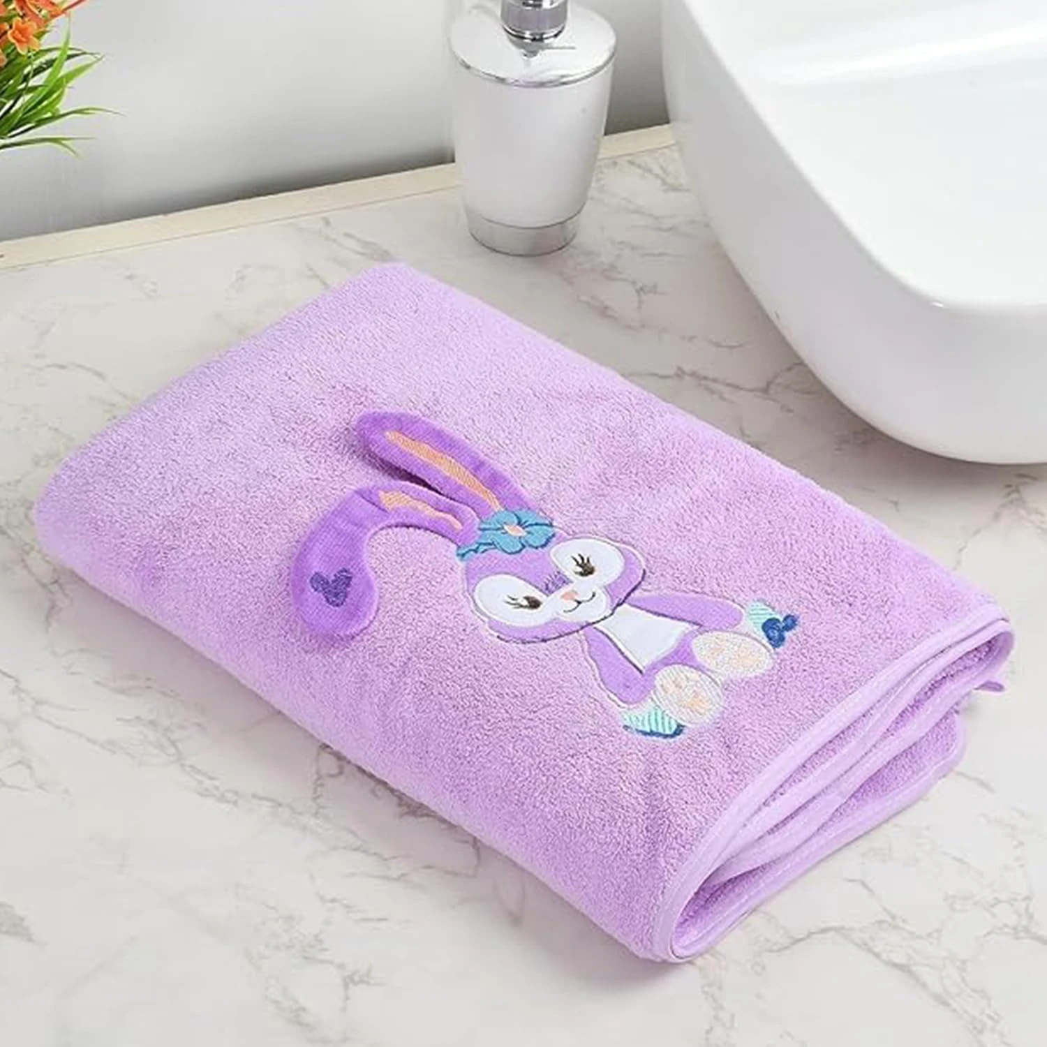 Microfiber Kids Bath Towels Quick Dry Super Absorbent Super Soft Bath Towel for Babies Toddler-Baby Towel for Boys and Girls (Purple, Pack of 1)