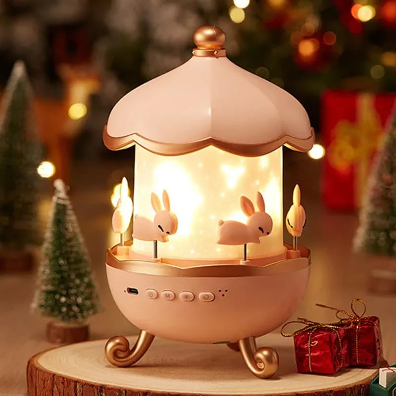 SAJANI Plastic Bunny Carousel Night Light Projector - LED Lamp