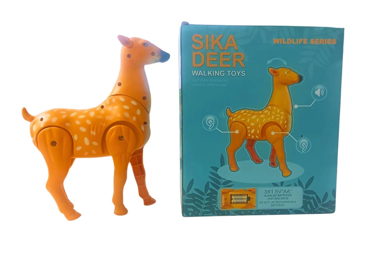 Sika Deer Walking Toy, Battery Operated Wildlife Series