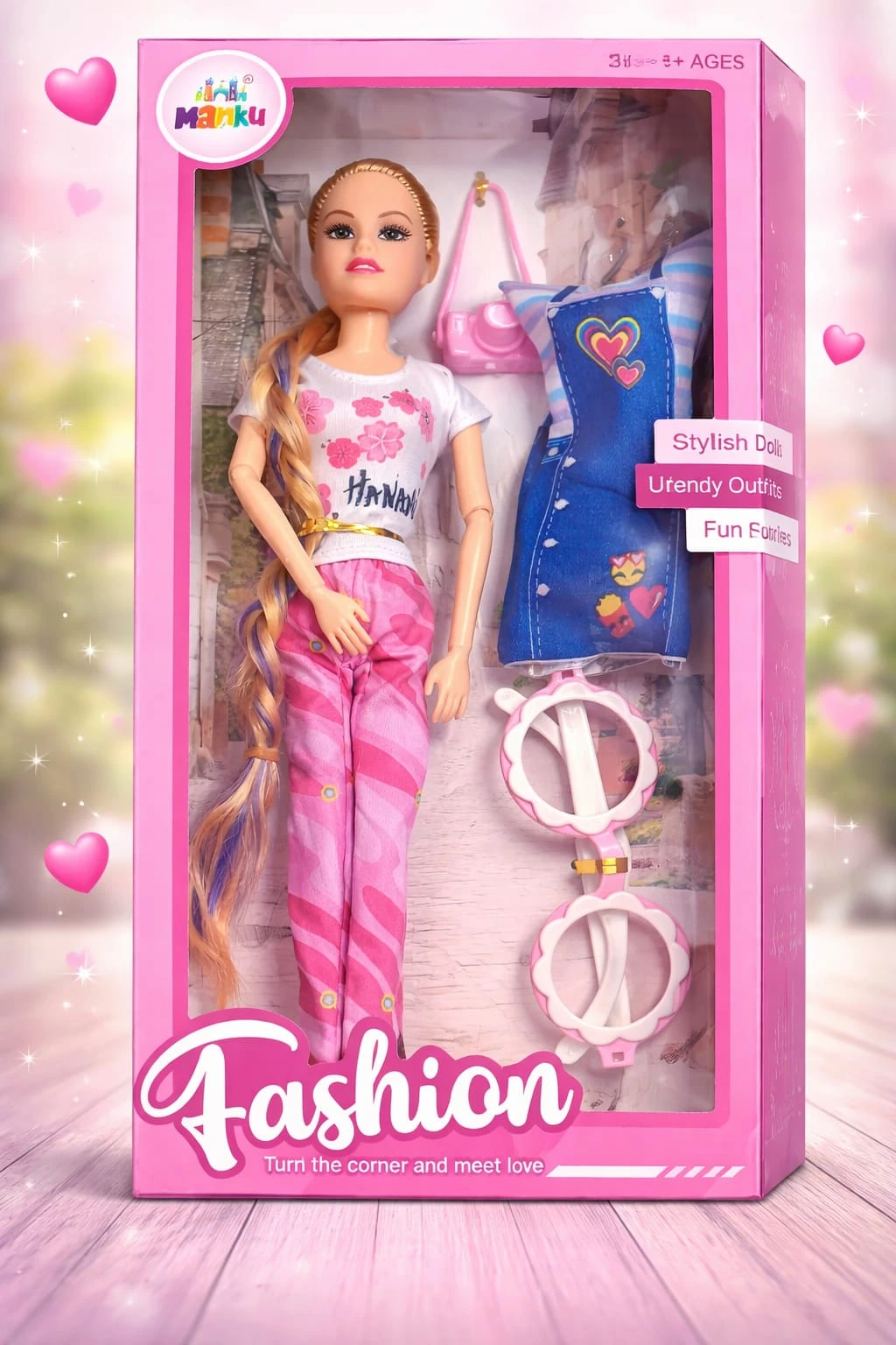 Manku Fashion Girl doll pink