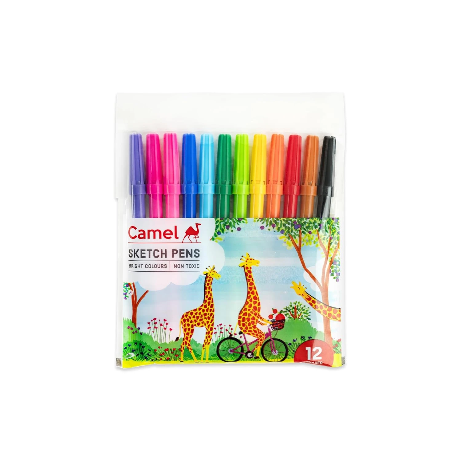 Camel Sketch Pens – 12 Shades | Pack of 1 | Smooth Writing & Vibrant Colours