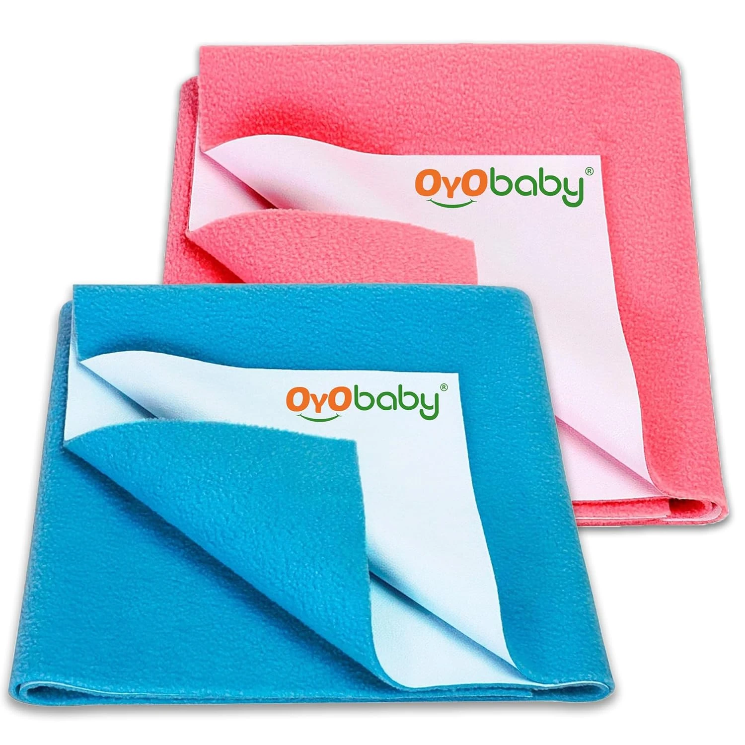 OYO BABY Waterproof Baby Bed Protector Dry Sheets for New Born Babies | Reusable Mats | Cot & Bassinet Gift Pack (Gift Pack 2, Salmon Rose)