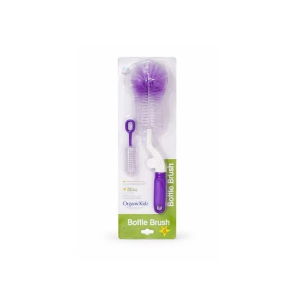 Organic kids Nylon Bottle Brush with Nipple Cleaner | 360° Rotating Handle | High-Density Soft Bristles | BPA-Free | Scratch-Free Cleaning | Non-Toxic | Easy Grip | Dishwasher Safe