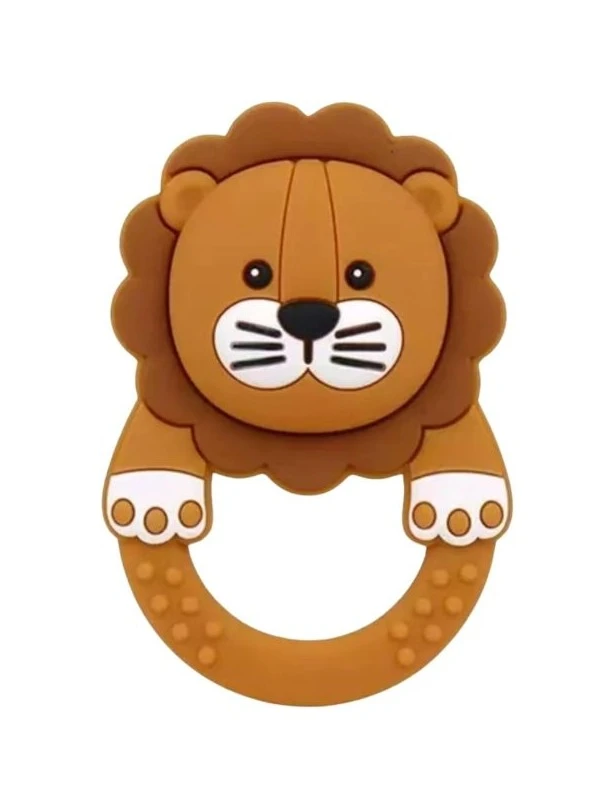 P for Panda Easy Grip Silicone Rattle Teether grey