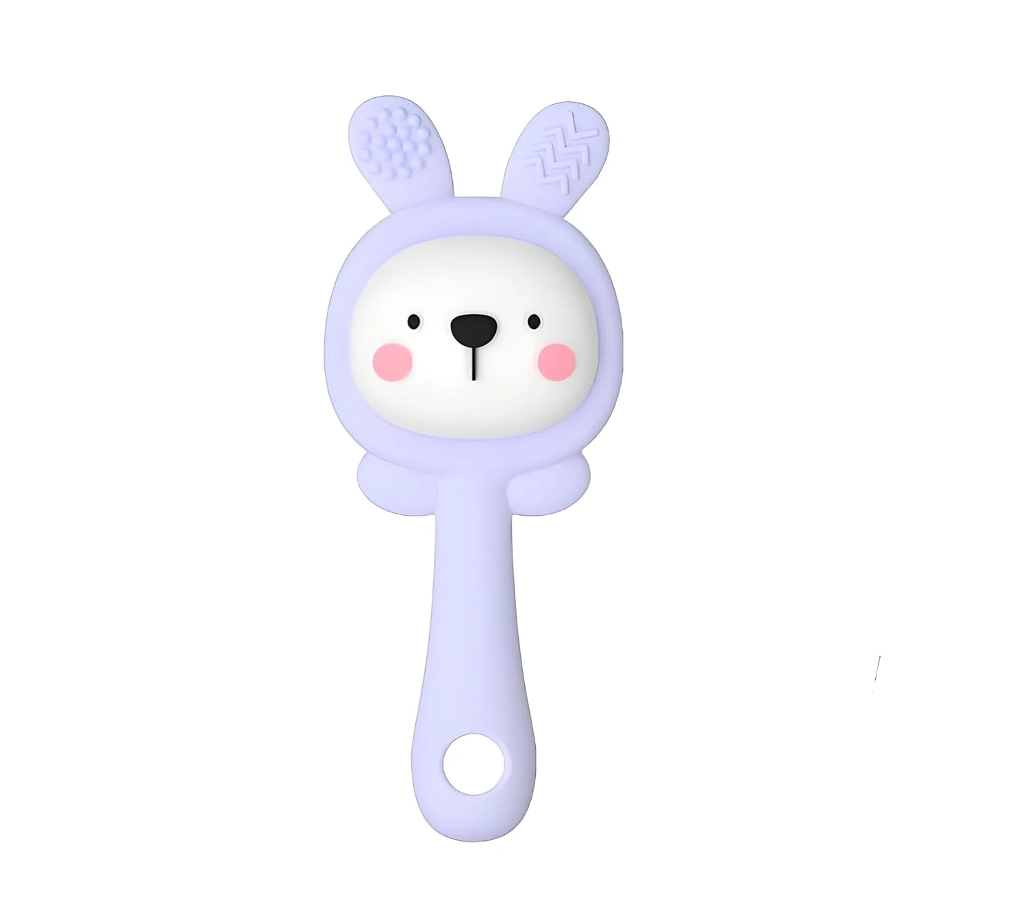 Baby Natural Easy Grip Silicone Rattle Teether (Purple)