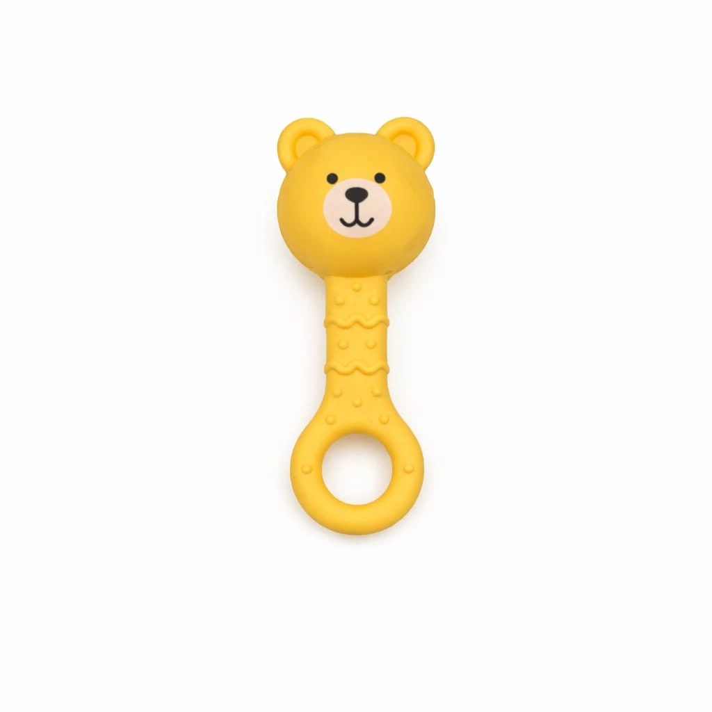 P for Panda Easy Grip Silicone Rattle Teether (Yellow)