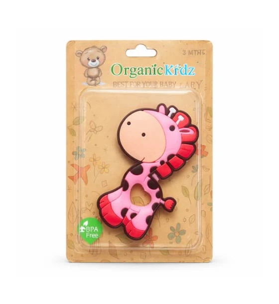Organic Kidz Teethers for Babies | BPA Free Silicone Giraffe Shaped