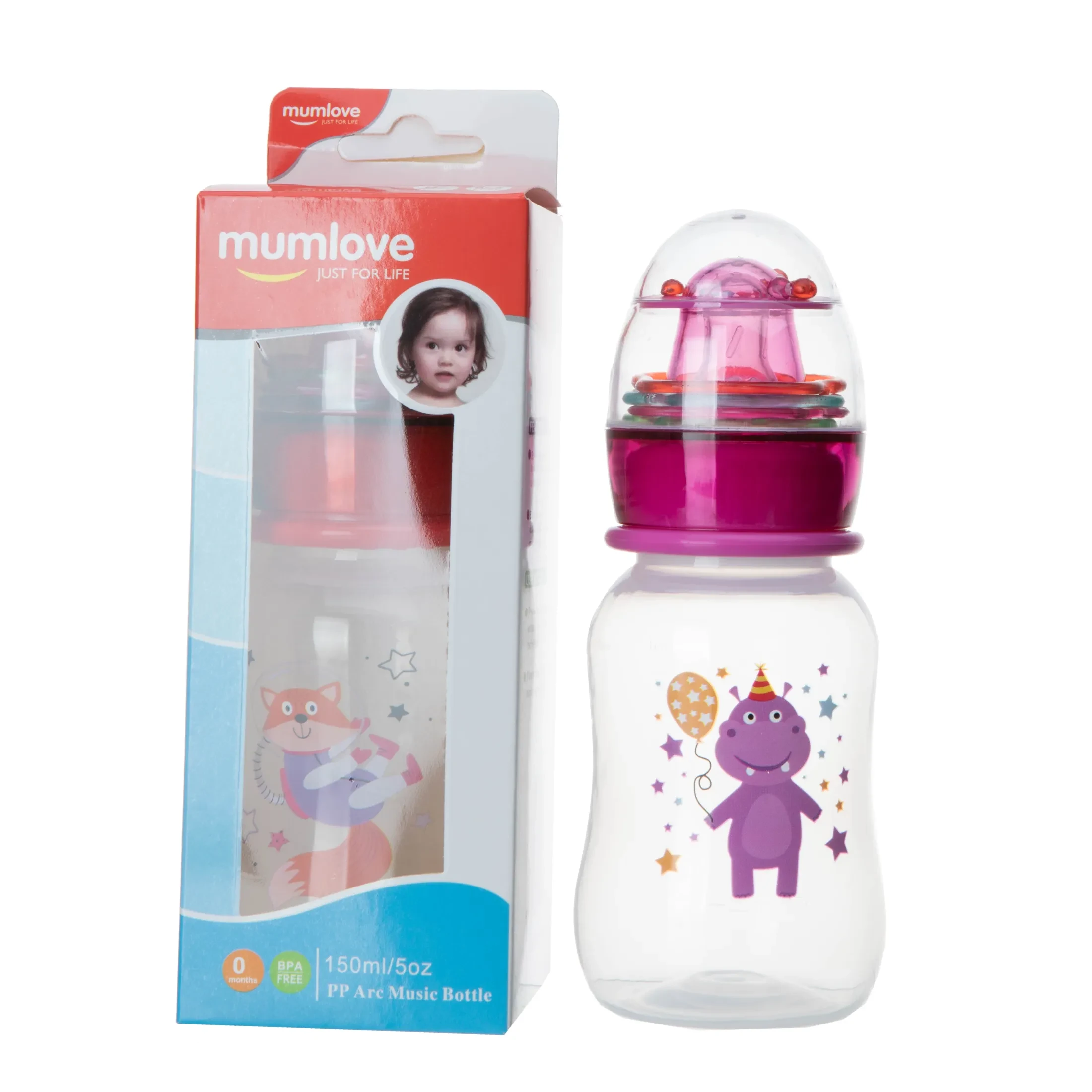 Mumlove 150ml Baby PP Feeding Milk Bottle Newborn Baby Feeding Bottle With Rattles