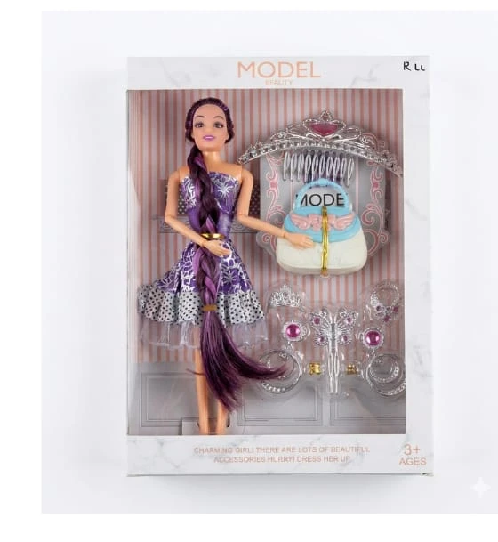 Model Beauty Charming Girl Doll Purple colour Dress