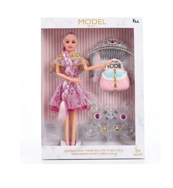 Model Beauty Charming Girl Doll Pink colour Dress