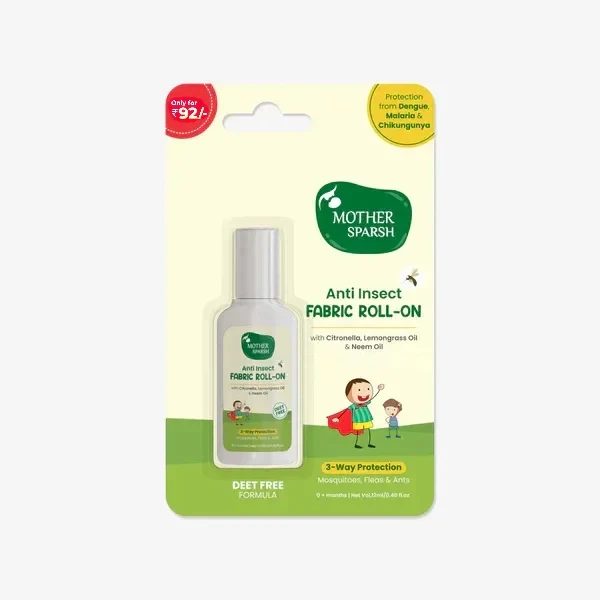 Mother Sparsh Natural Mosquito Repellent Fabric Roll-on for Babies, 12ml