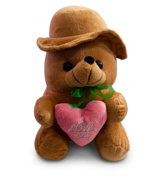 Cute Teddy Bear With Love Heart Brown