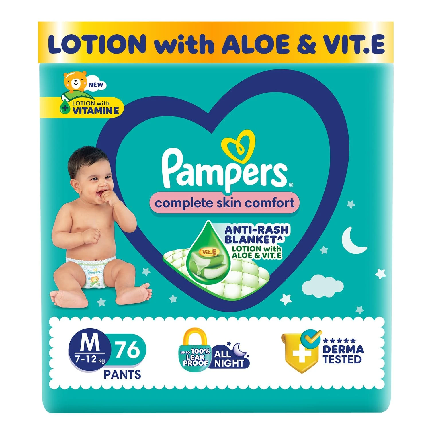 Pampers Complete Skin Comfort Pants, (M) 76 Medium, 7-12kg