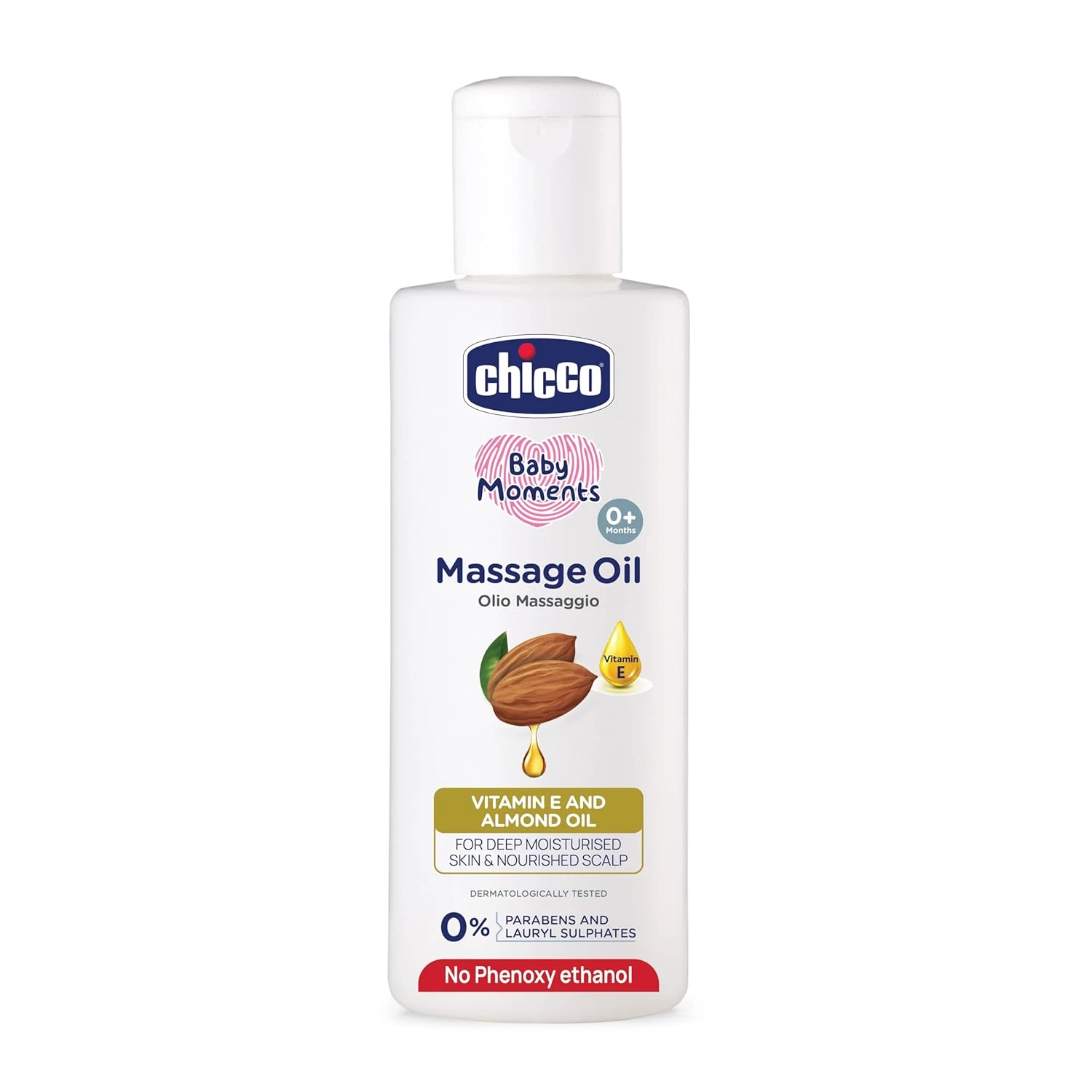 Chicco Baby Moments Massage Oil,  Non-sticky & Moisturizing Formula,(200ml)