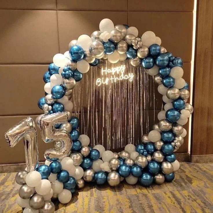 Blue & Silver and white
