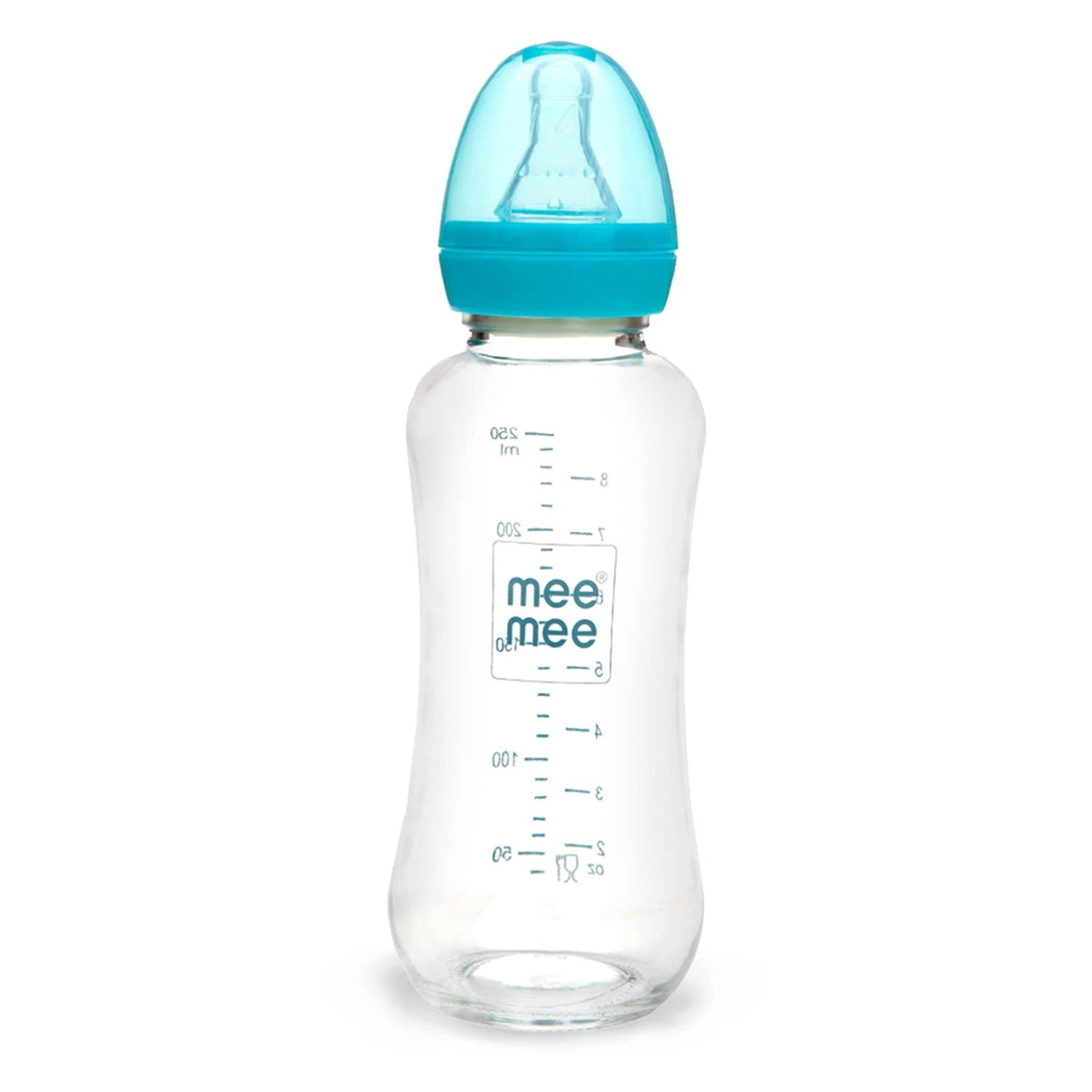 Mee Mee Glass Feeding Bottle | Glass Feeding Blue 240ml