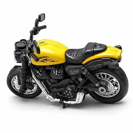 Diecast Metal Bike Toy Pull Back Action Motorcycle Yellow | Mini Bike for Kids |