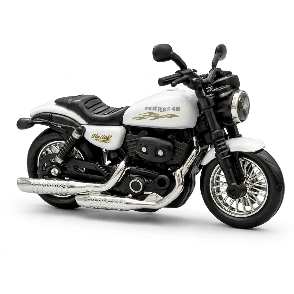 Diecast Metal Bike Toy Pull Back Action Motorcycle White| Mini Bike for Kids |