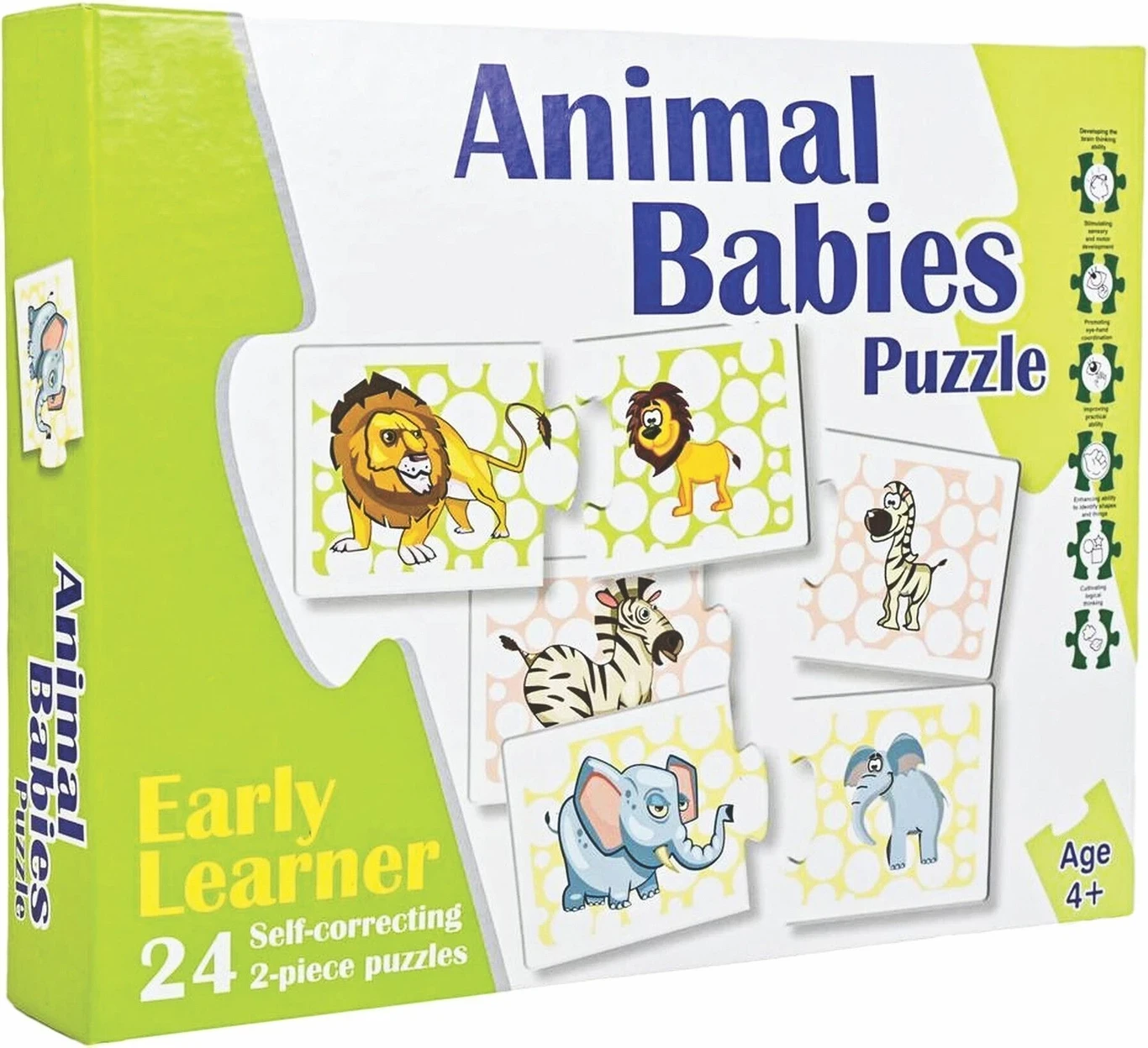 Animal Babies Puzzle, Early Learner 24 Self-Correcting 2-Piece Puzzles (1 Pieces)