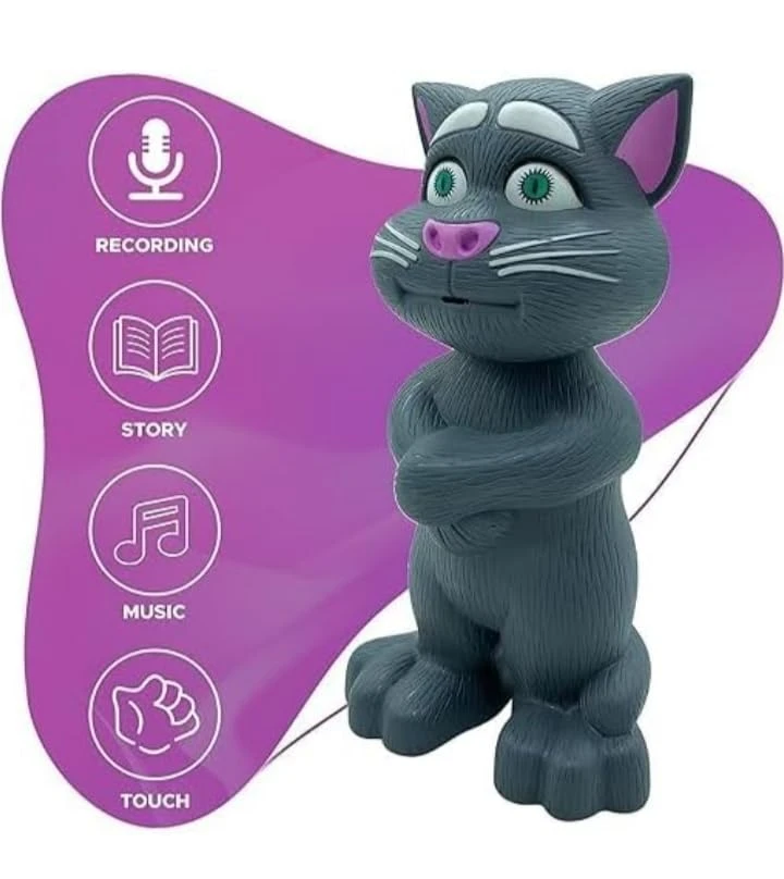 Intelligent Talking Cat for Electronic Pet Talking Toy for Voice Recording Cat Speaking Toys- ( BLACK )