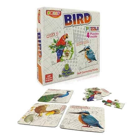 4 in 1 Birds Puzzle for Kids, 6 Pcs Puzzle for Kids Age Up to 3 Years (Multicolor)