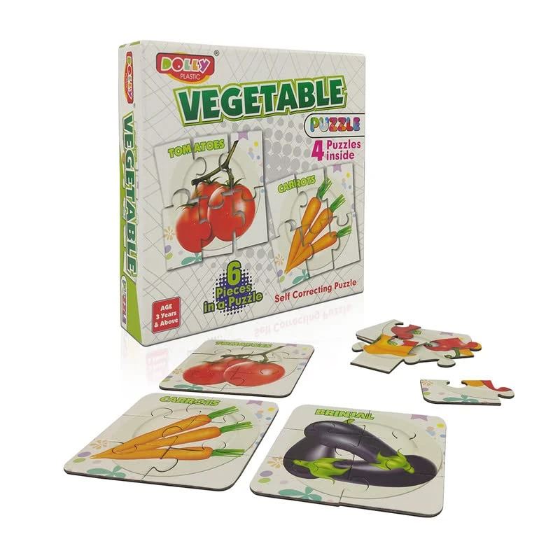 4 in 1 Vegetable Puzzle for Kids, Jigsaw Puzzle for 3 Years -6Pcs (Multicolor)
