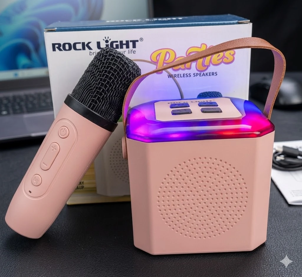 ROCK LIGHT Bluetooth Speaker( Pink)- with Wireless , Rechargeable System for Kids & Adults.