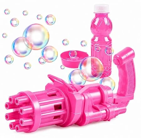 Bubble Maker Gatling Bubble Gun for Kids-Pink