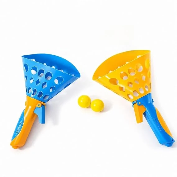 Click and Catch Twin Ball Launcher Game with 2 Balls Indoor Outdoor Toy Set,