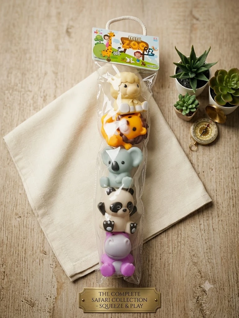 Mini Zoo Soft Squeeze Toy Assortment (5-Piece Set)