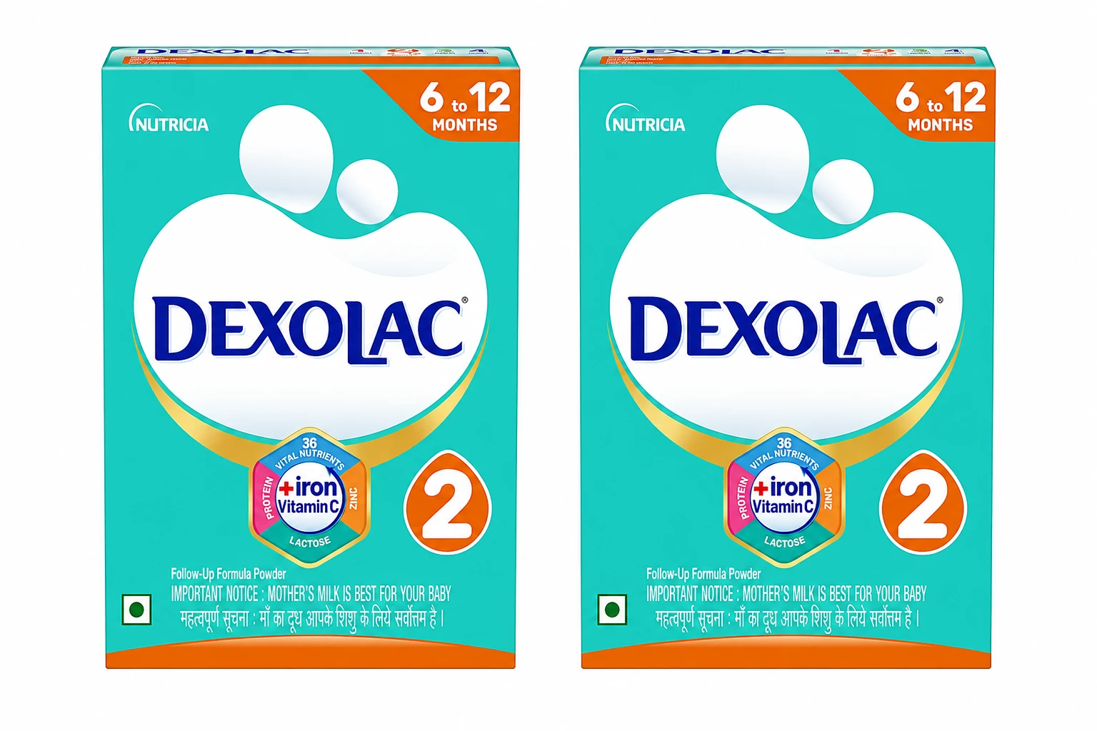 Dexolac Infant Formula Milk Powder Combo Pack - Stage 2 - 400g (Pack of 2)