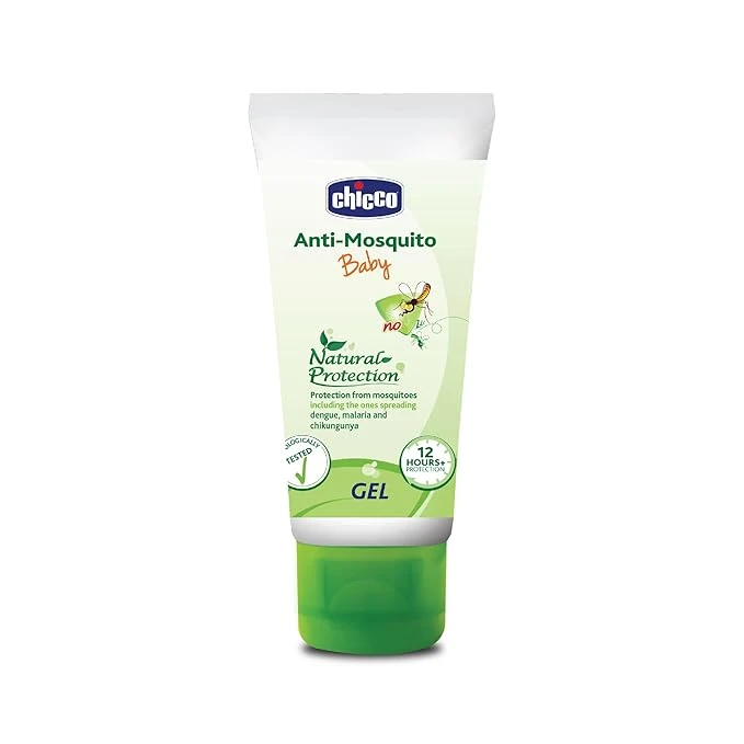 Chicco Anti-Mosquito Gel for Babies, Protects Against Dengue, Malaria and Chikungunya, DEET Free, Dermatologically Tested (100ml)