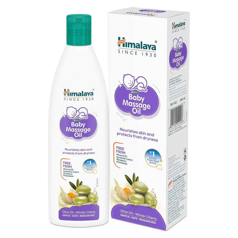 Himalaya Baby Massage Oil Nourishes Skin and Protects From Dryness – 200ml