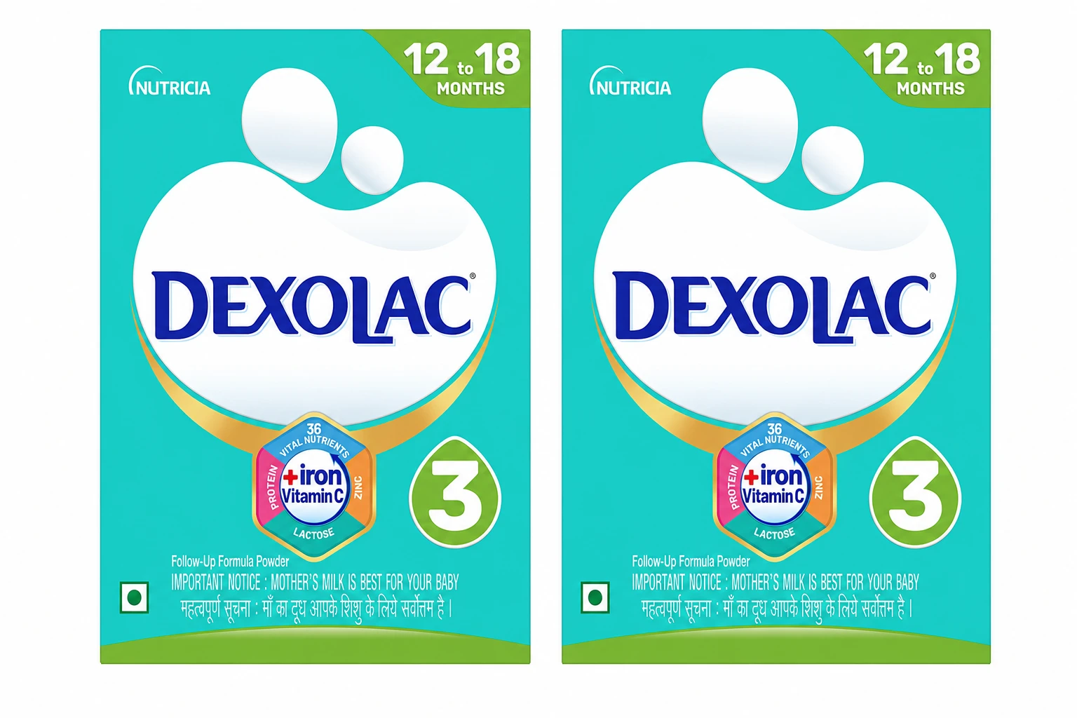 Dexolac Follow Up Infant Formula  - Stage 3 (1 - 400gms ( Pack Of 2 )