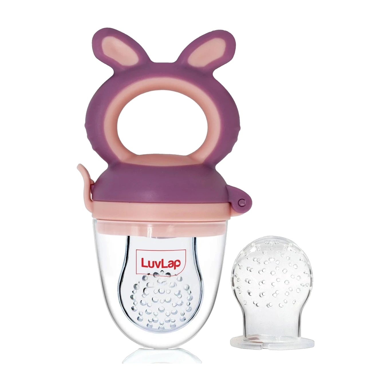 LuvLap Silicone Food/Fruit Nibbler - Violet & Pink
