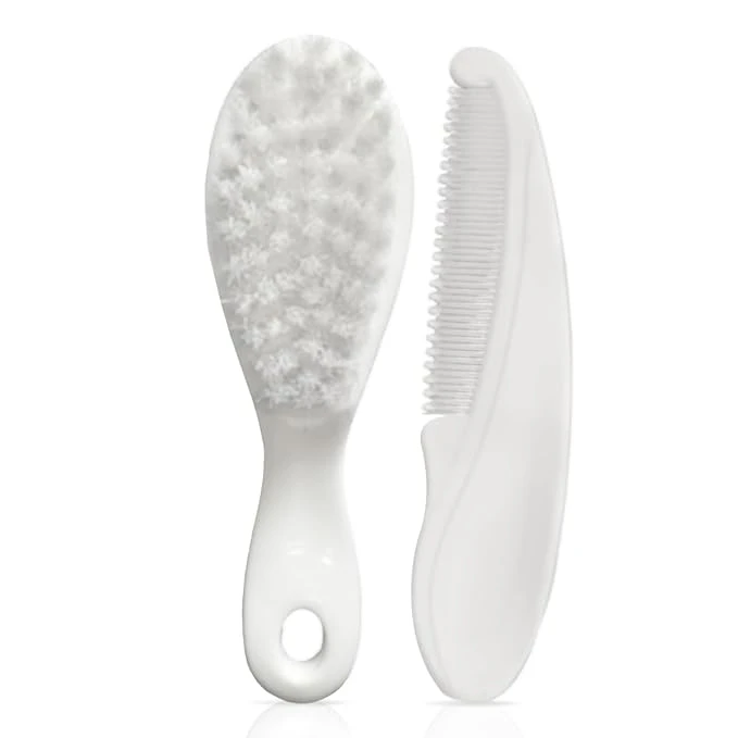 LuvLap Elegant Baby Comb & Brush Set, Soft Bristles for Gentle Hair Grooming, Complete Hair Grooming Kit for Infants, Newborns & Toddlers, Suitable from Birth (0M+), Perfect Baby Shower Gift