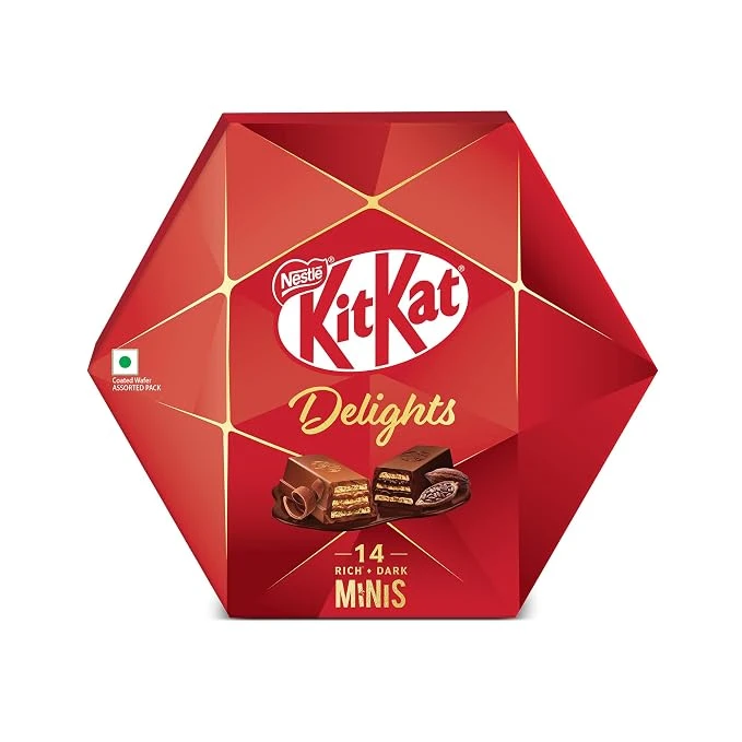 Nestlé KitKat Delights Gift Box, Rich & Dark Minis, 14 Units,
