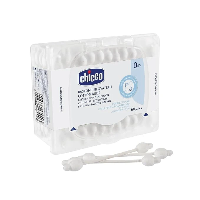Chicco Cotton Buds 60 Pcs (With Ear Drum Protection)